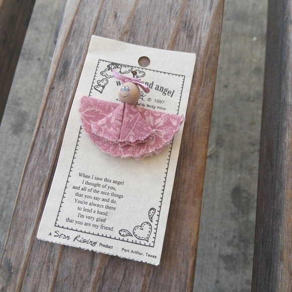 Vintage Wee Friend Angel Pin Brooch New Old Stock 90s Friendship Primitive - Picture 1 of 2